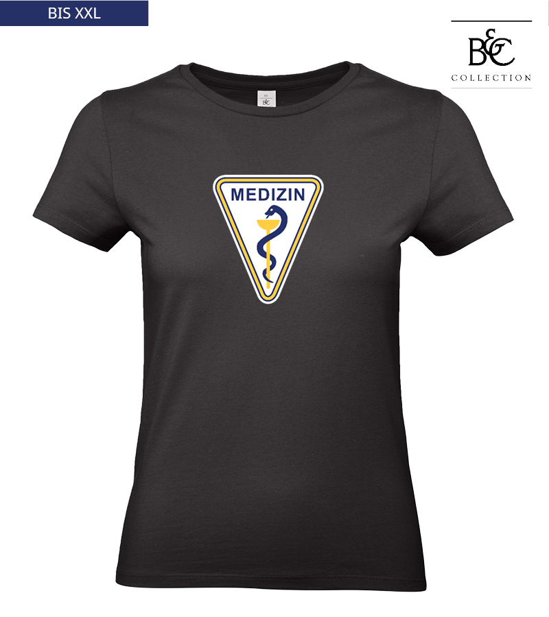B&C Damen T-Shirt Black "Anton Frontprint"