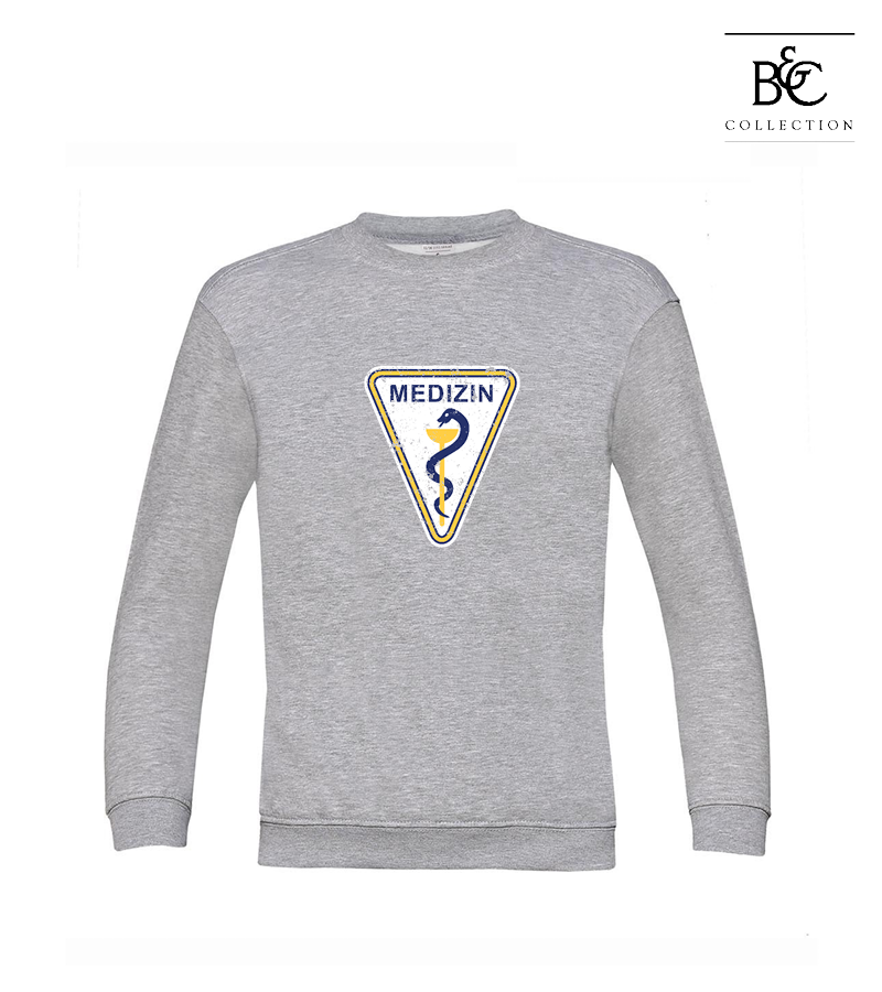 B&C Kinder Sweatshirt Heather Grey "Uwe Frontprint"