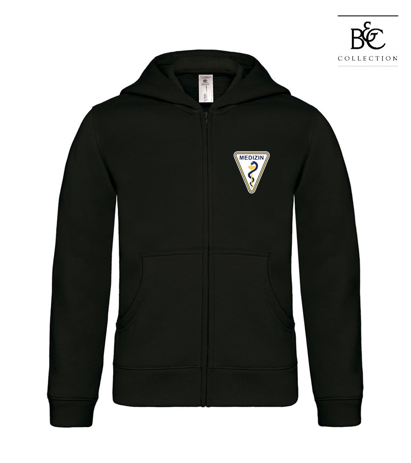 B&C Kinder Zipped Hoodie Black "Anton"
