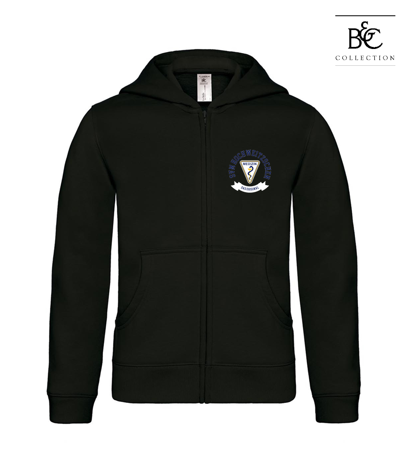 B&C Kinder Zipped Hoodie Black "Bono"