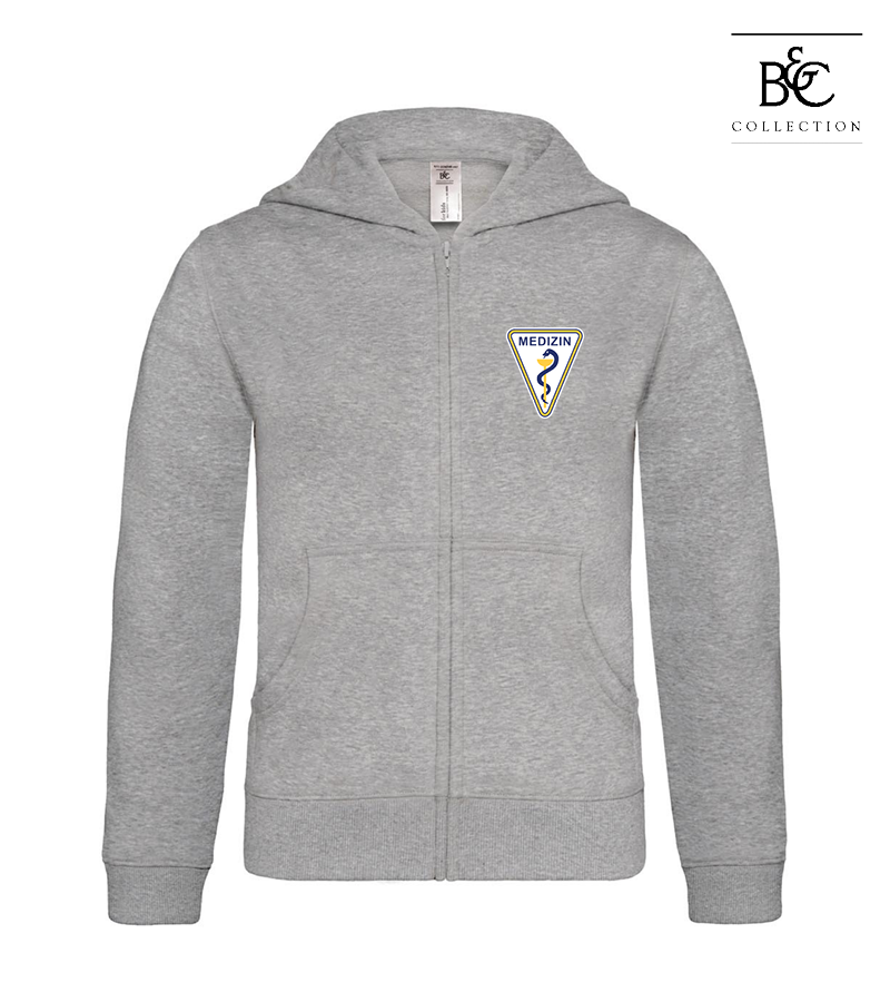 B&C Kinder Zipped Hoodie Heather Grey "Anton"