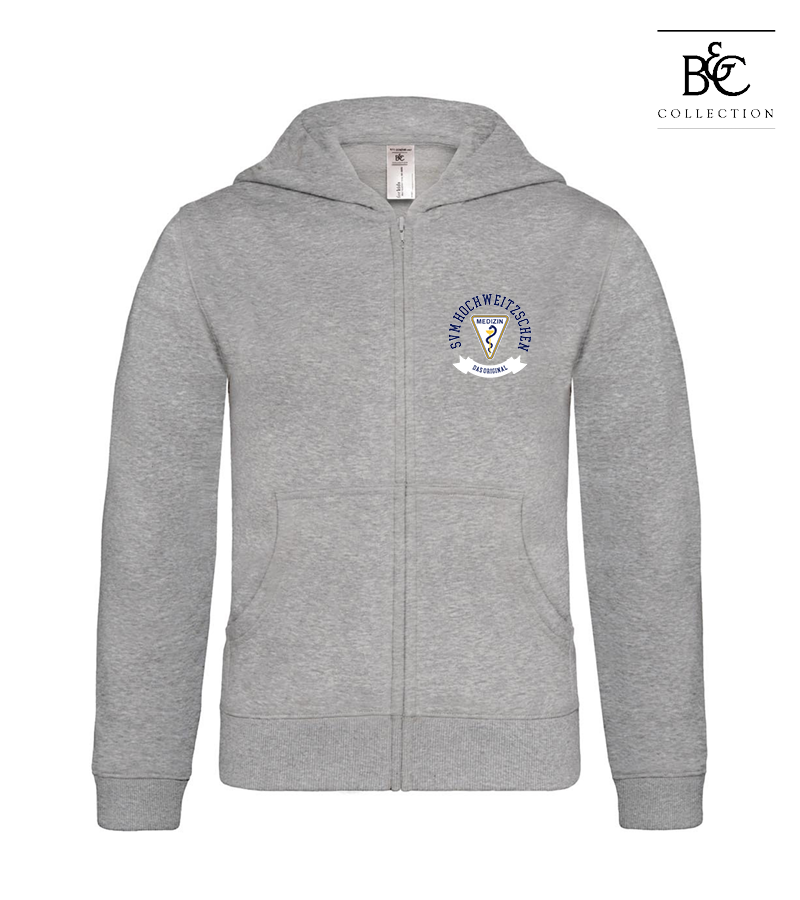 B&C Kinder Zipped Hoodie Heather Grey "Bono"