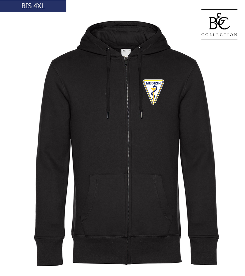 B&C Herren Zipped Hoodie Black Pure "Anton"