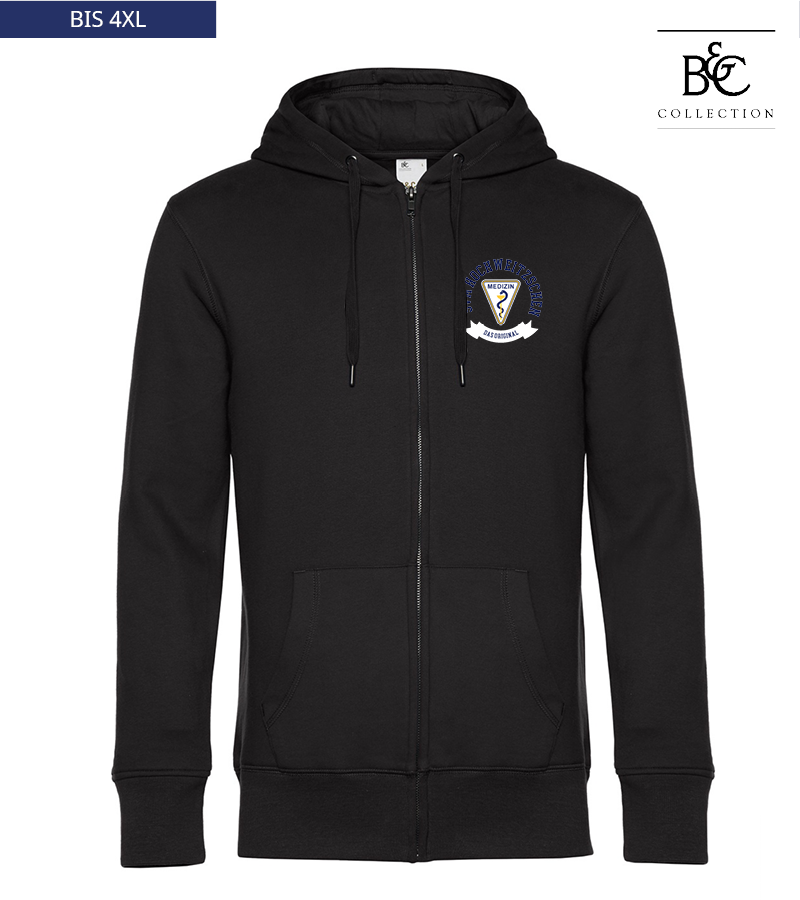 B&C Herren Zipped Hoodie Black Pure "Bono"
