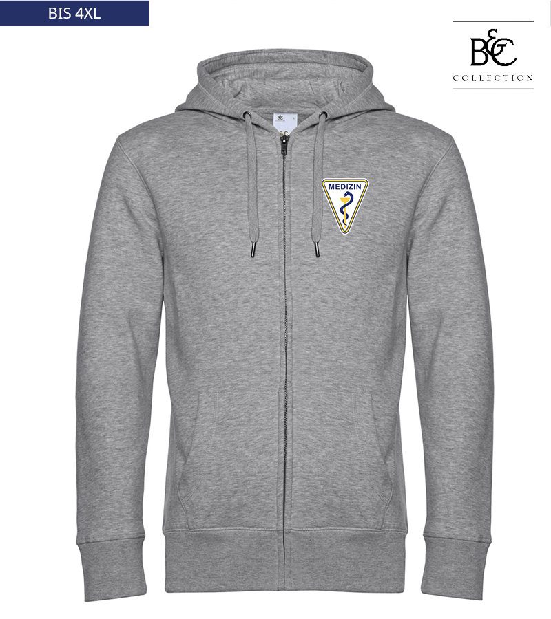 B&C Herren Zipped Hoodie Heather Grey "Anton"
