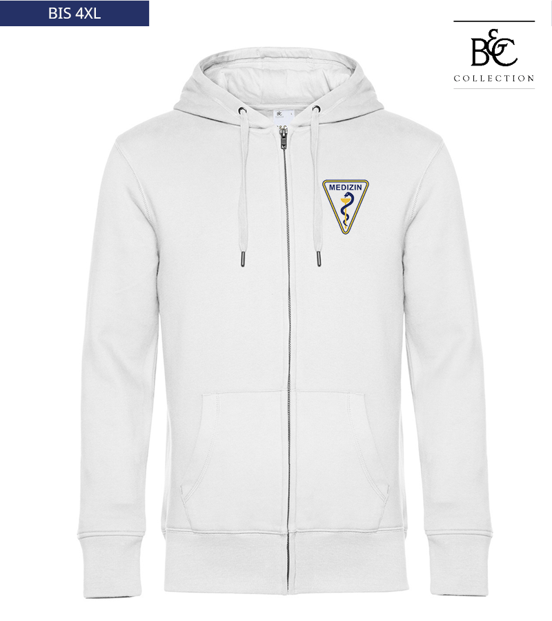 B&C Herren Zipped Hoodie White "Anton"