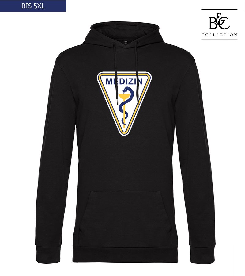 B&C Herren Hoodie Black Pure "Anton Frontprint"