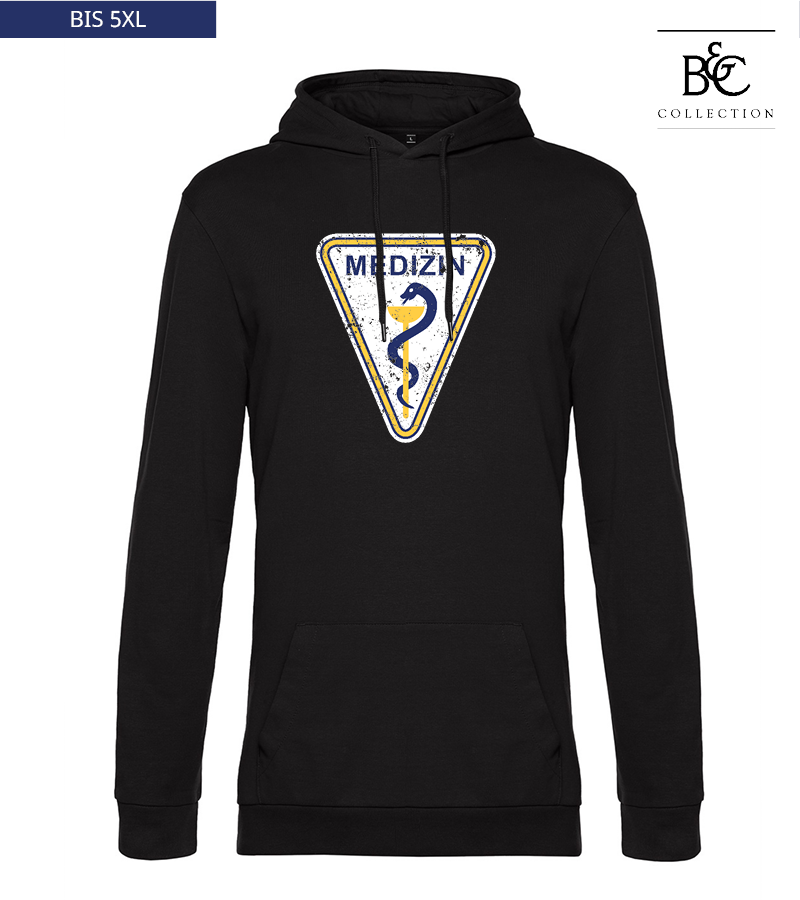 B&C Herren Hoodie Black Pure "Uwe Frontprint"
