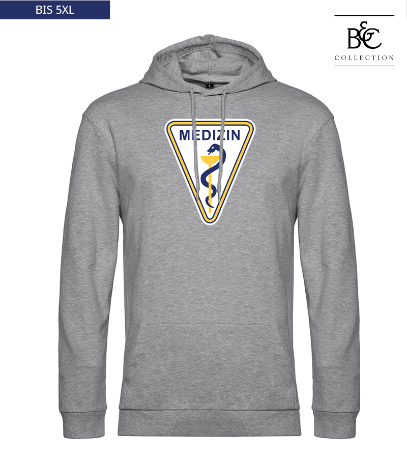 B&C Herren Hoodie Heather Grey "Anton Frontprint"