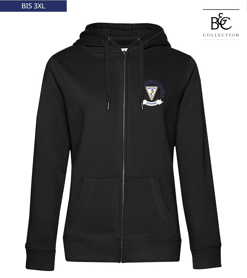 B&C Damen Zipped Hoodie Black Pure "Bono"