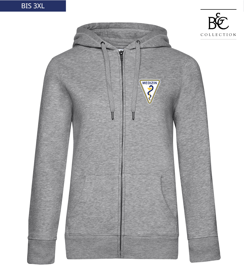 B&C Damen Zipped Hoodie Heather Grey "Anton"