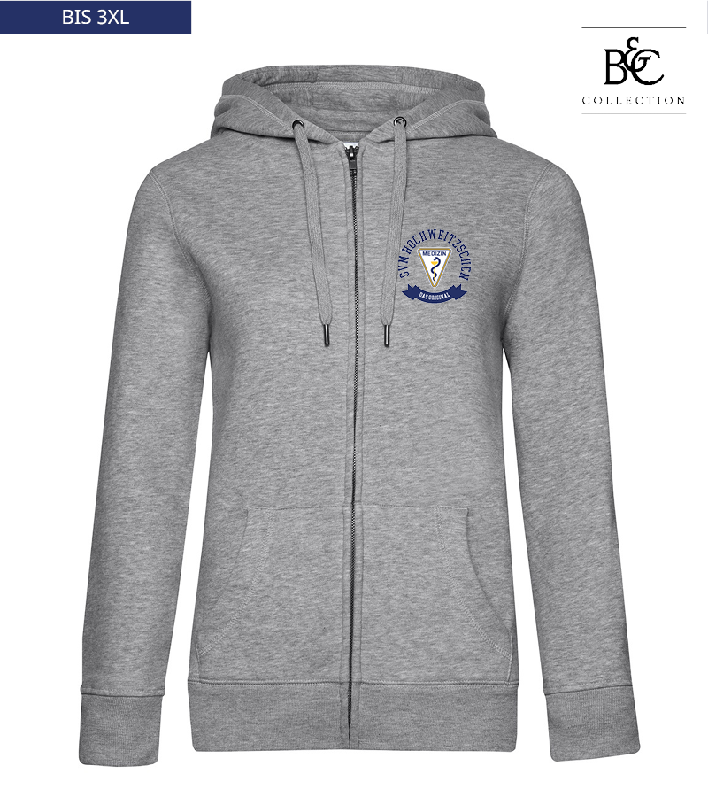 B&C Damen Zipped Hoodie Heather Grey "Bono"