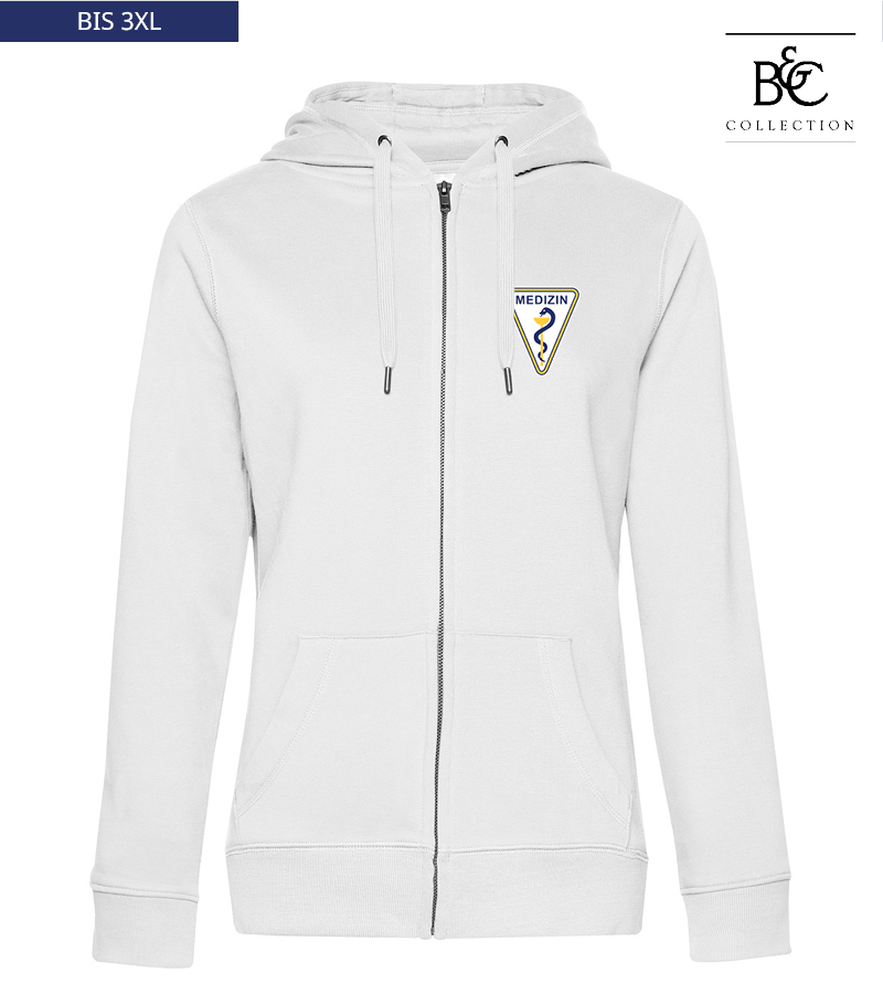 B&C Damen Zipped Hoodie White "Anton"