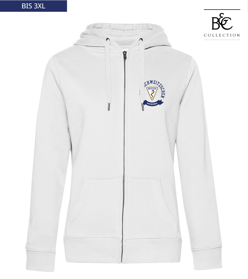 B&C Damen Zipped Hoodie White "Bono"