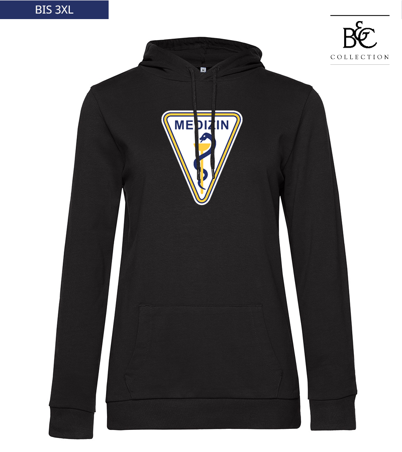 B&C Damen Hoodie Black Pure "Anton Frontprint"
