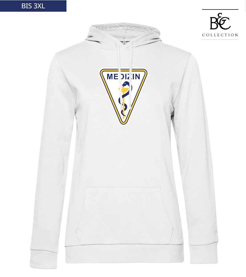 B&C Damen Hoodie White "Anton Frontprint"