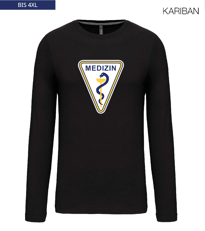 Kariban Herren Langarmshirt Black "Anton Frontprint"