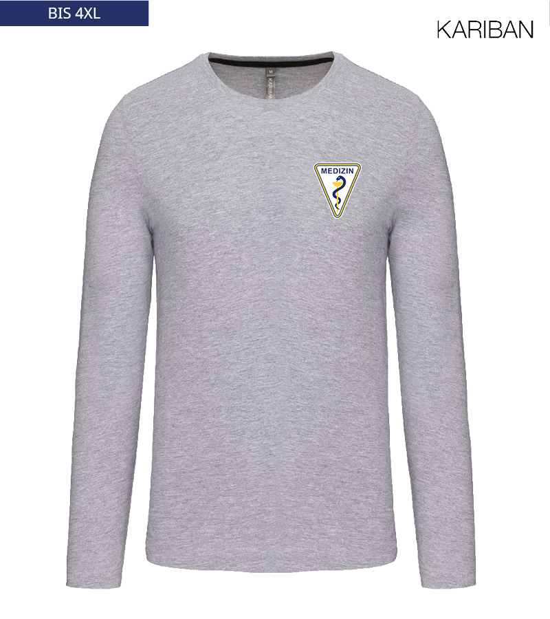 Kariban Herren Langarmshirt Oxford Grey "Anton"