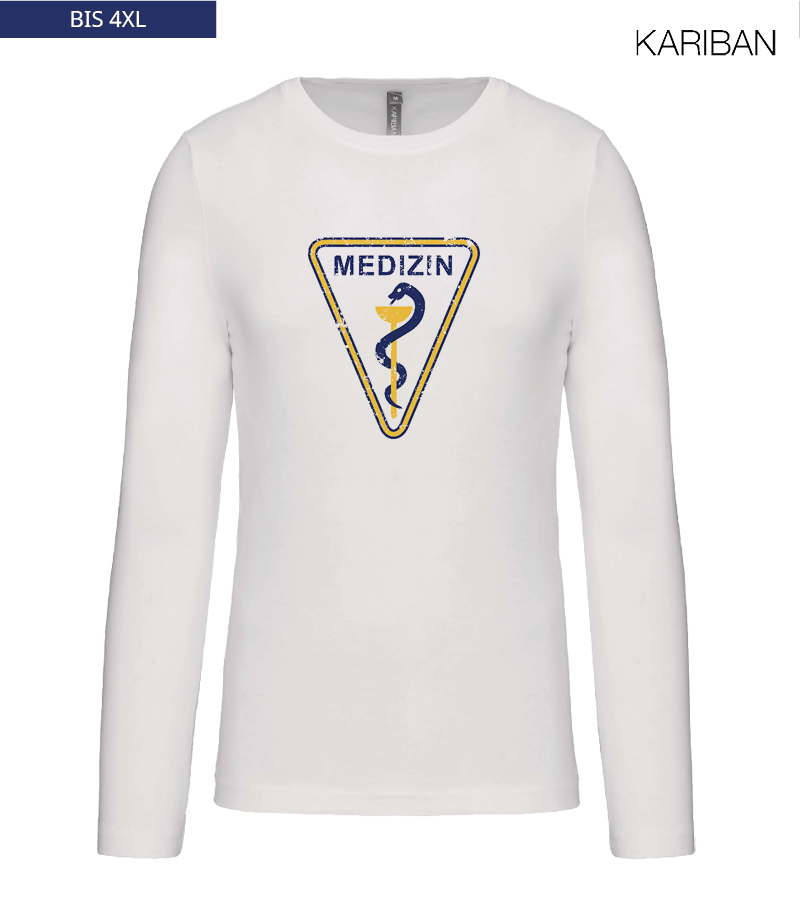 Kariban Herren Langarmshirt White "Uwe Frontprint"