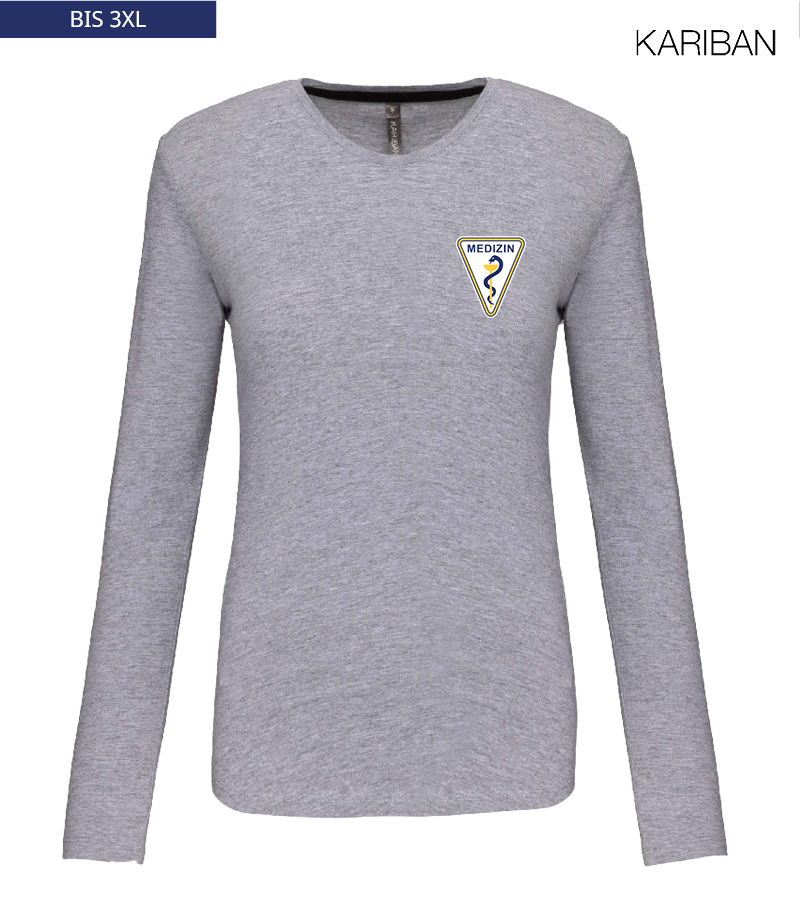 Kariban Damen Langarmshirt Oxford Grey "Anton"