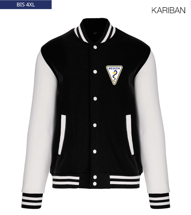Kariban Unisex Collegejacke Black White "Anton"