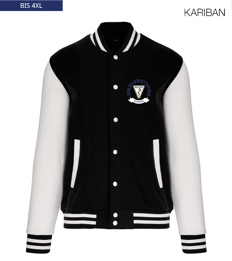 Kariban Unisex Collegejacke Black White "Bono"