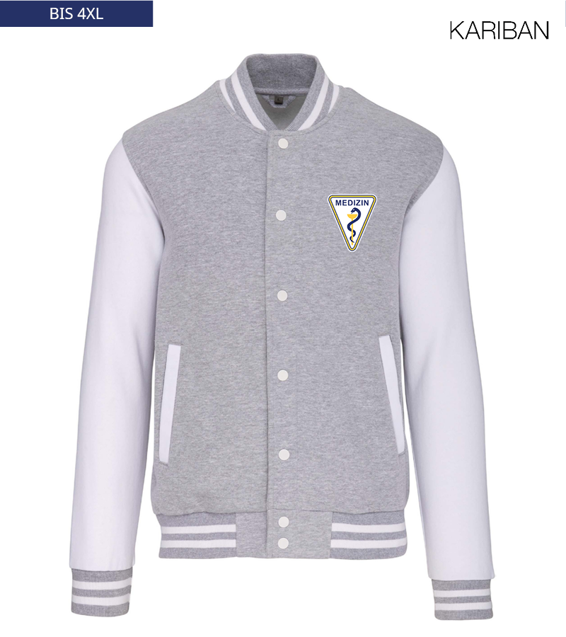 Kariban Unisex Collegejacke Oxford-Grey White "Anton"