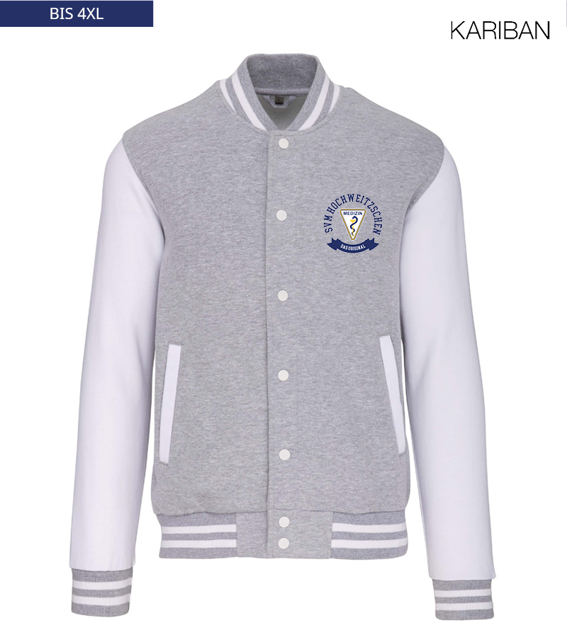 Kariban Unisex Collegejacke Oxford-Grey White "Bono"