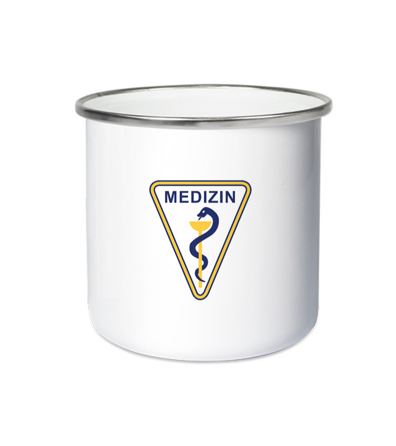 Emailletasse White Silver "Anton" A