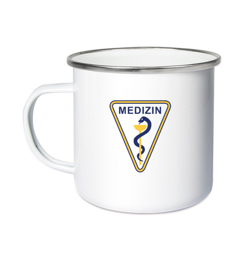 Emailletasse White Silver "Anton" B
