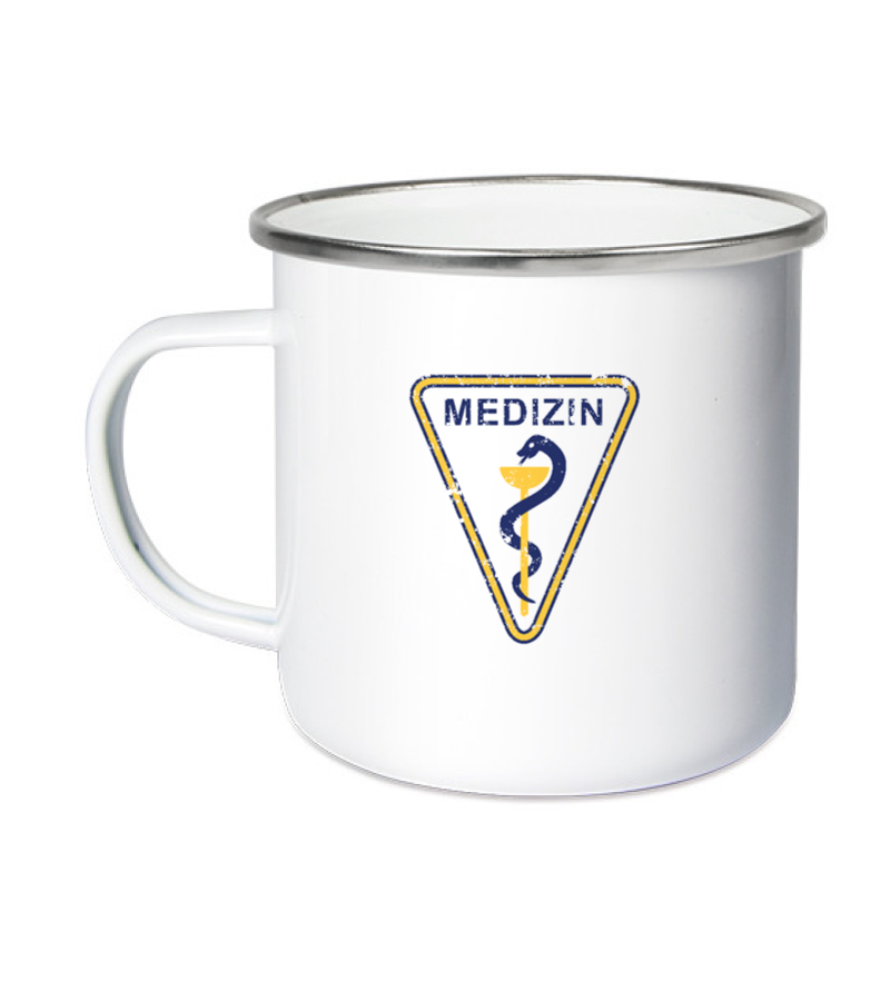 Emailletasse White Silver "Uwe" B