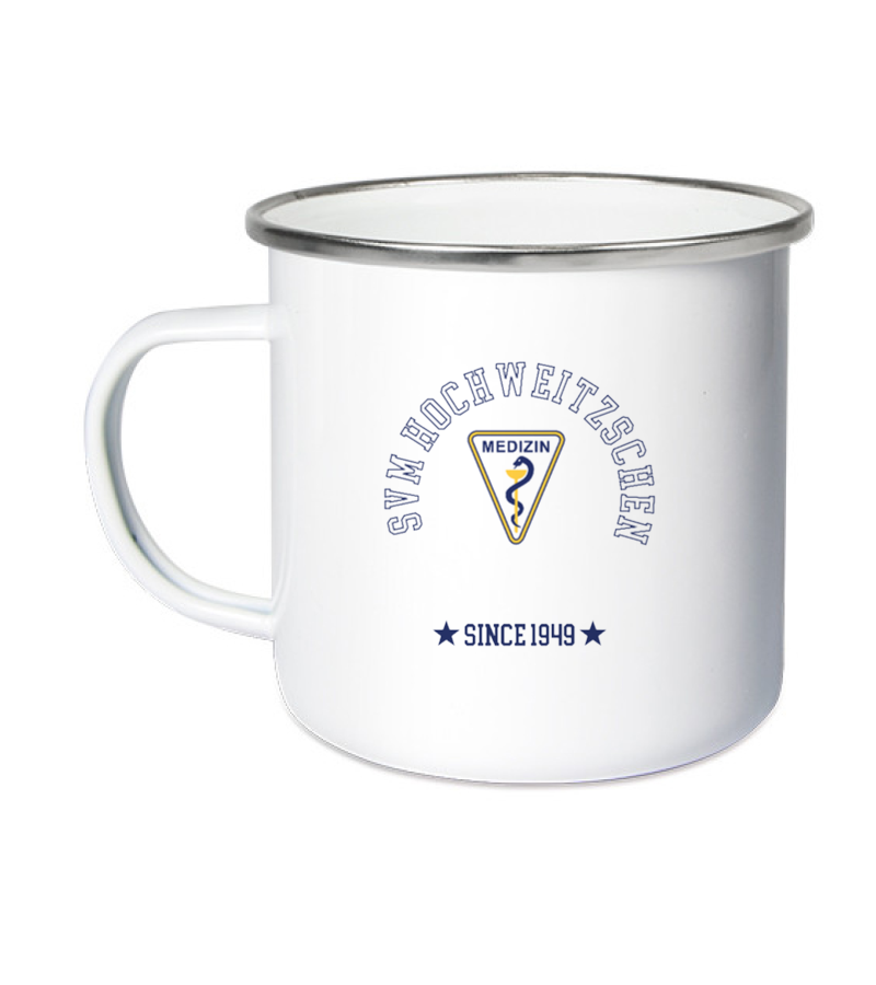 Emailletasse White Silver "Jacob" B
