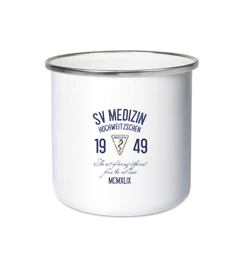 Emailletasse White Silver "Isack" A