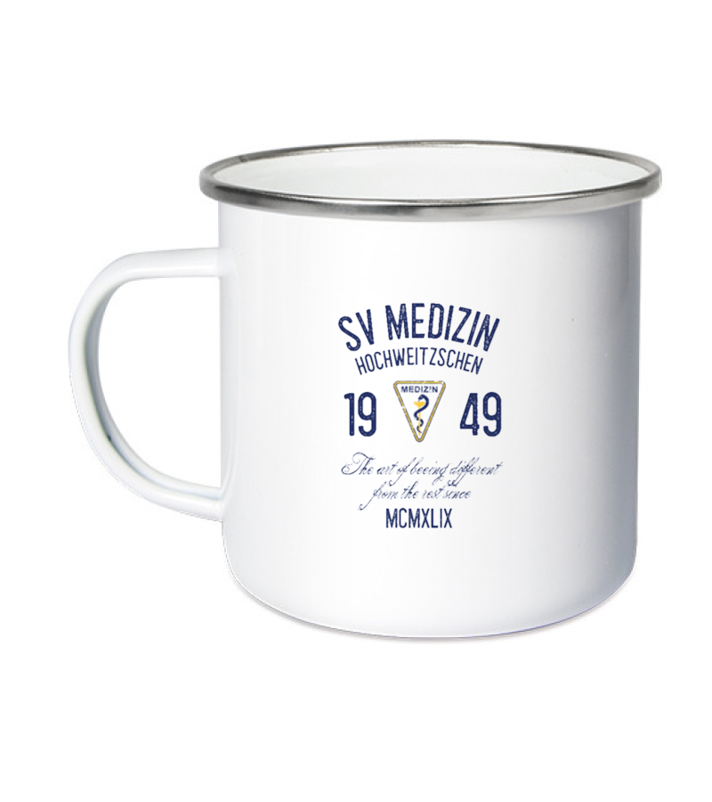 Emailletasse White Silver "Isack" B