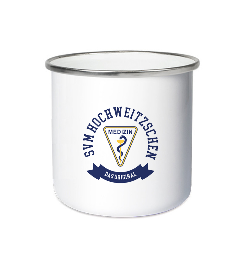 Emailletasse White Silver "Bono" A